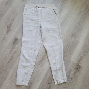 J.Jill Light Cropped Beige Linen Pants